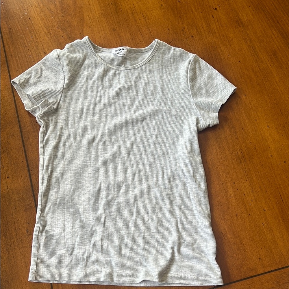Cotton On Light Gray Ribbed Tee
